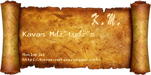 Kavas Mátyás névjegykártya